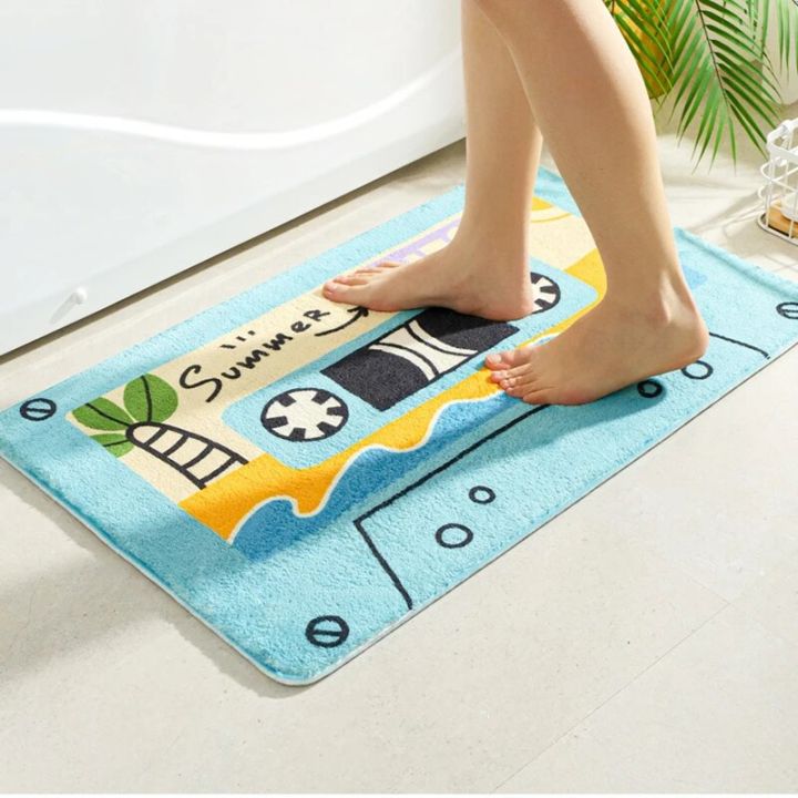 Retro Classic Cassette Music Tape Soft Mats Rugs Home Entrance Carpet Bedroom Toilet Bathroom Door Absorbent Non-Slip Foot Pad