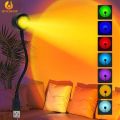 Poratble Adjustable USB Plug Sunset Light Romantic LED Round Sun Projection Colorful Spotlight. 