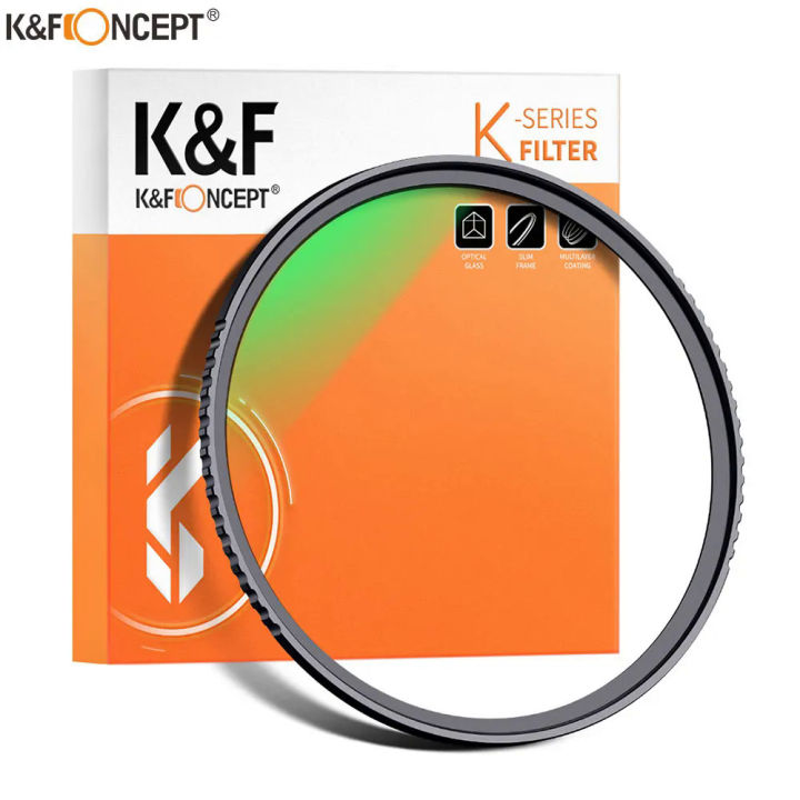 K&F CONCEPT UV Filter Lens MC Ultra Slim Optics with Multi Coated Protection 37mm 49mm 52mm 58mm 62mm 67mm 77mm 82mm