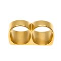 Personality Hip Hop Two Finger Rings Stainless Steel Gold Color Men Punk Biker Rings Women Party Cool Ring Size 10 11 Available.