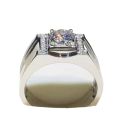 Chiba 18K white gold moissanite men's diamond ring men's rose gold 1 diamond ring sandblasted frosted white gold ring. 