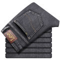 Lee dex Jeans Men's Straight Loose Elastic Business Casual Autumn and Winter Thick High-End Goods Long Jeans.