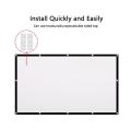 72 Inch Projection Screen-16:9 HD Portable Projector Movie Screen Foldable Anti-crease Wall Mounted With Hooks For Home Theater Support Double Sided Projection.