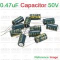 10Pcs Electrolytic Capacitor 0.47uF 50V Radial Polarized Aluminum Electrolytic Capacitor. 