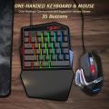 Portable One-Handed Mechanical Gaming Keyboard 6400 DPI Mouse RGB Backlit Mini Gaming Keypad Game Controller For PC Phone Gamer.