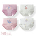 Summer girls' underwear, medium and big children's lace cartoon print small shorts, antibacterial class A women's treasure breathable briefs. 