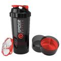 Protein Shaker & Gym Bottle 3 in 1 Stylish Package- RED.