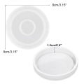 NANLIY- 4 Pack Round Silicone Coaster Molds,Clear Epoxy Molds for Casting with Resin,Concrete,Cement and Polymer Clay.