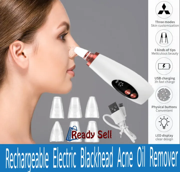 Electric Vacuum Electric Acne / Blackhead Remover Extractor 6 Suction ...