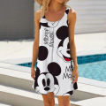 Hot selling girl Mickey Mouse Print Summer Beach Women's Wrap Skirt Sunscreen Bikini Strap Open Back Women's Swimsuit. 