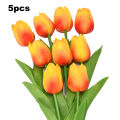 5Pcs/set Artificial Tulips Lifelike Realistic Plastic Faux Silk Floral Simulation for Home.