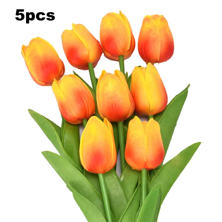 5Pcs/set%20Artificial%20Tulips%20Lifelike%20Realistic%20Plastic%20Faux%20Silk%20Floral%20Simulation%20for%20Home%20-%20Image%205