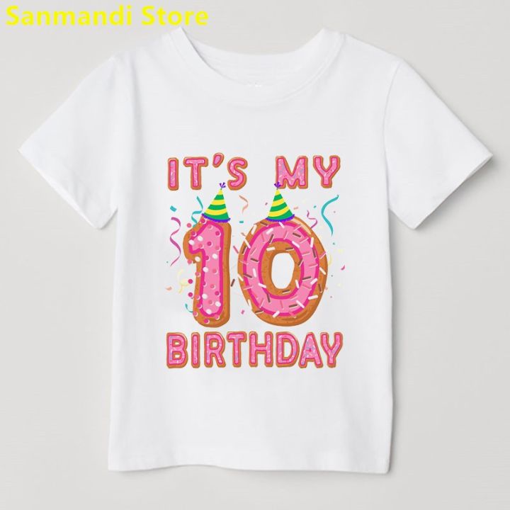 2th-10th%20Birthday%20Gift%20Graphic%20Print%20Tshirt%20For%20Girls%20Donuts%20Crown%20T%20Shirt%20Kids%20Clothes%20Summer%20Kawaii%20Children%20Clothing%20T-Shirt%20-%20Image%208