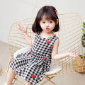 (New) cute fruit print baby girls dress Princess one piece cotton sleepveless dress cartoon animal print summer girls' dresses.