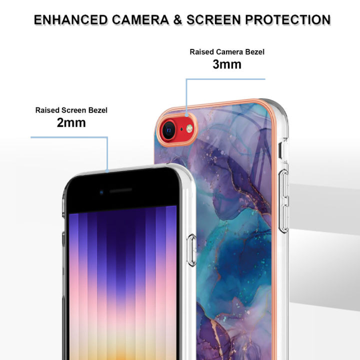 Fashion%20Plating%20Marble%20Case%20For%20iPhone%20SE%202022%20/%20iPhone%20SE%202020%20/%20iPhone%208%20/%20iPhone%207%20Phone%20Case%20Soft%20TPU%20Rubber%20Colorful%20Back%20Cover%20-%20Image%205