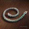 KNOBSPIN D VVS Original Green Moissanite Tennis Bracelets for Women Men Lab Diamond with GRA Wedding Jewelry 925 Sliver Bracelet.