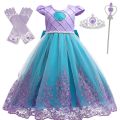 Fancy Mermaid Costume for Girls 4-10 Y Ariel Cosplay Birthday Princess Dress Halloween Carnival Party Gown Girls Mermaid Dress.