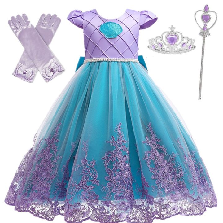 Fancy%20Mermaid%20Costume%20for%20Girls%204-10%20Y%20Ariel%20Cosplay%20Birthday%20Princess%20Dress%20Halloween%20Carnival%20Party%20Gown%20Girls%20Mermaid%20Dress%20-%20Image%204