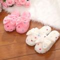 Winter Non-slip Bow Slippers Ladies Indoor Home Shoes. 