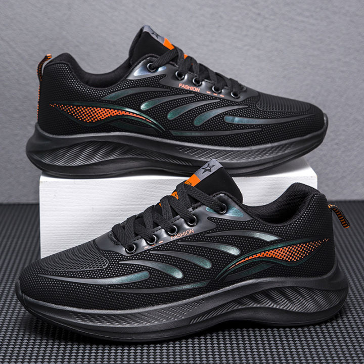 Men's Sports Shoes 20223 Autumn Lightweight Sneaker Adhesive Leather Surface Men's Running Shoes Trendy Contrast Color Men's Shoes