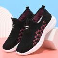 2024 spring new women's shoes light soft soles casual single shoes one foot slip shoes for middle-aged and elderly mothers comfortable walking shoes. 
