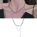 TIMIA Fashion Niche Dainty Safety Pin Gothic Party Jewelry Women Clavicle Chain Sweater Necklace Korean Style Pendant Necklace. 
