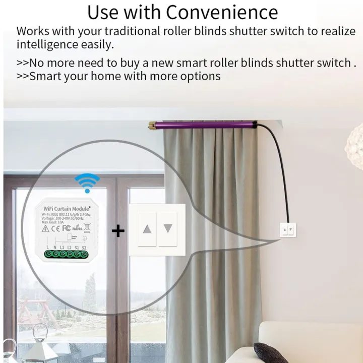 4pcs%20Tuya%20WIFI%20Intelligent%20Curtain%20Module%20Switch%20Mobilephone%20Remote%20APP%20Control%20Compatible%20with%20Alexa%20and%20Google%20Assistant%20for%20Voice%20Control-white%20-%20Image%207