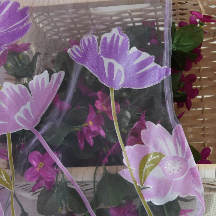 OIMG%20Fine%20Workmanship%20Window%20Treatment%20Wear%20Resistant%20Polyester%20Flower%20Pattern%20Rod%20Pocket%20Sheer%20Curtain%20Panel%20For%20Home%20-%20Image%207