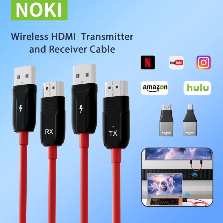 Wireless HDMI Transmitter and Receiver Cable 1080P Video/Audio 5G HDMI  Wireless Extender for Laptop/Camera/Phone/Projector/TV