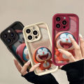 Phone Case For Oppo A16 A17 A53 A55 A18 A38 A76 A74 A12 A54s A1k A77 A95 A3s A5s A16s A31 A52 A16K A96 A17k A9 A16E A77s Casing Cute Smile Angel Eyes Cartoon Doraemon Wine Red Soft Fashion Shockproof Silicone Cover Couple.