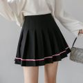 Harajuku Skirt Korean Skirt Women's Basic Versatile Stretchy Flared Casual Mini Skater Skirt Pink Skirt Unif Pleated Skirt. 