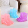 Jelly Rain Boots Women's Fashionable Rainy Day Quick-Drying Non-Mesh Mid-Calf Soft Rain Boots Non-Slip Glue Shoe Cover Shoes.