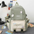School bag female college student campus canvas bag third to fifth and sixth grade large capacity middle school students junior high school students backpack female.