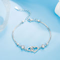 S925 Sterling Silver Bracelet Inlaid With Natural Amethyst Zircon Heart Lady Bracelet, Charm Jewelry Gift Wedding Jewelry.