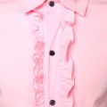 Pink Ruffle Ruche Frill Tuxedo Shirt Men Retro 70s Long Sleeve Button Down Pleats Shirt Mens Wedding Party Dinner Chemsie Homme. 