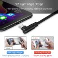 2.4A Micro Usb Cable 90 Degree Right Angle Micro-usb Fast Charging Cable 3m 2m Microusb for Xiaomi Redmi 7 7A Huawei Y8s/Y6p/Y5p.