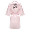 【Seasonal Sale】 New Bride Bridesmaid Robe With Black Letters Mother Sister of the Bride Wedding Gift Bathrobe Kimono Satin Robes SP005. 