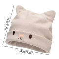 Cute Cat Embroidered Knitted Hat Outdoor Warm Ear Protection Cat Ears Wool Cap Over Head Cold Cap Street Beanies Cap Penny Cap.