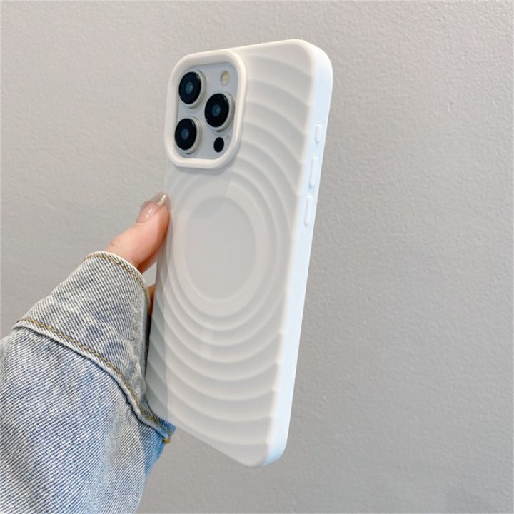 HOCE%20Liquid%20Silicone%20Magnetic%20Phone%20Cases%20For%20iPhone%2016%2015%2014%2013%20Pro%20Max%20MagSafe%20Case%20Ripple%20Wave%20Matte%20Shockproof%20Soft%20Cover%20-%20Image%204