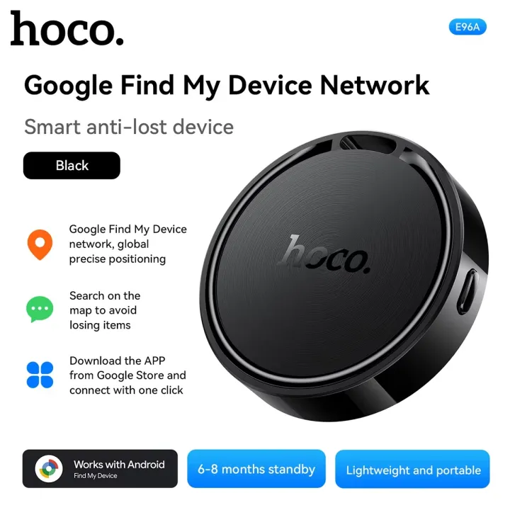 HOCO%20E96A/E93A/E100/E91/E91J/E101%20Anti-Lost%20Smart%20Tag%20Bluetooth%20Finder%20Supports%20Google%20Find%20My%20Phone/Apple%20Find%20My%20Precise%20Position%20for%20Keys%20Pets%20Luggage%20Cars%20Replaceable%20Battery%20Up%20o%208%20Months%20Backup%20Android/iOS%20Supported%20Smart%20Finder%20for%20Any%20Device%20-%20Image%203