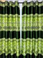 Curtain Porda Synthetic Curtains Indian Porda Window Protector 45*80 Inch Standard Size Green Art Flower 4 Kuchi Curtain - Porda.