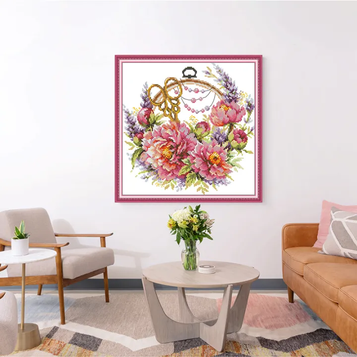 Cross%20Stitch%20Kits%20Flower%20Patterns%20DIY%20Stamped%20Embroidery%20Peonies%20for%20Needlewoman%20Needlepoint%20Craft%20Supplies%20Handmade%20Gifts%20-%20Image%202