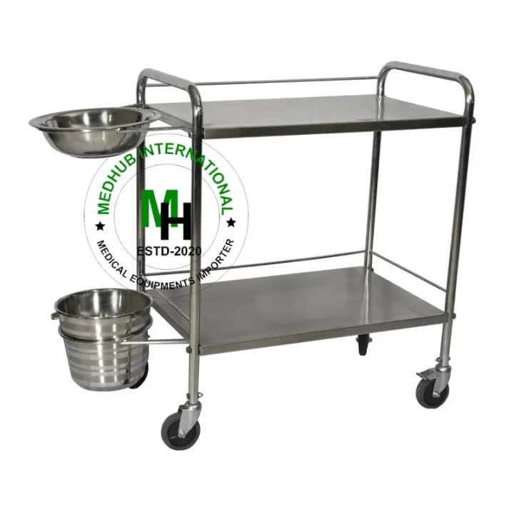 Stainless%20Steel%20Dressing%20Trolley%20without%20Bowl%20and%20Balti(Big%20Size)%20-%20Image%202
