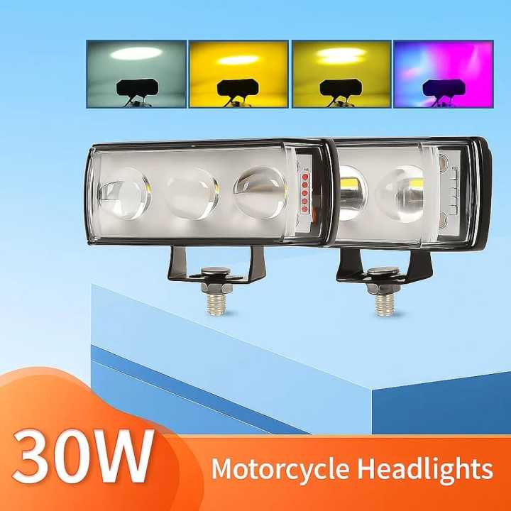 Waterproof%2012V%20Motorcycle%20LED%20Spotlight%20Super%20Bright%20White%20Yellow%20Headlight%203%20Eyes%20Lens%20RGB%20with%20Red%20Blue%20Strobe%20Flashing%20Fog%20Driving%20Light%20-%20Image%202