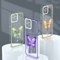 Jizetin for Vivo Y02 Y02A Y02T Back Cover Crystal Transparent Diamond Butterfly Soft Full Camera Cover Protection Phone Cases. 