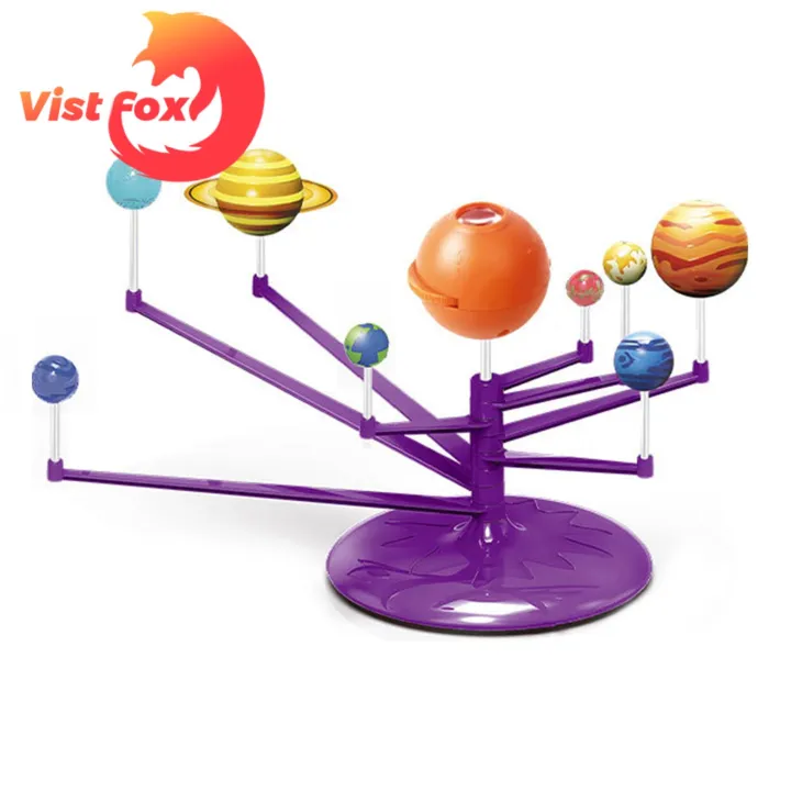 Kids Planet Model Set 3d Solar System Toy Projector Stem Educational Diy Assembly Gift for Boys Girls Universe Astronomical Science Learning Model Set Educational Solar System Kit