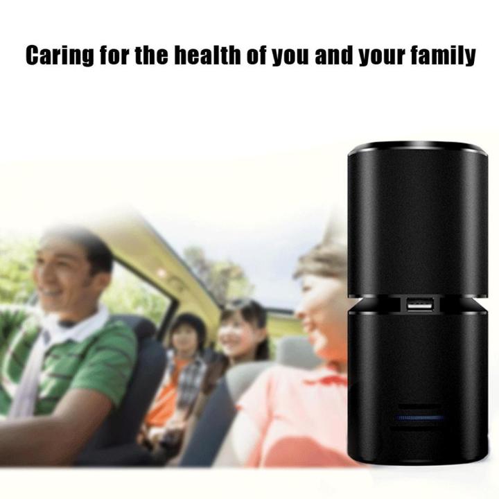 Car Air Purifier for Car Desktop Use Air Humidifier Anion Purifier Anti Haze Formaldehyde PM2.5 Smell with Filter Black