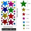6/60Sheets Children's Stickers Star Stickers School Reward Behavior Chart Children's Handmade Clip Art Decoration. 