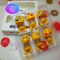 6 Pieces(Small Size 30*50Mm), Emoji Spring Doll, Cute Emoji Bobble Head Dolls For Car/Table / Bike Showpieces Bounce Toys. - Doll. 