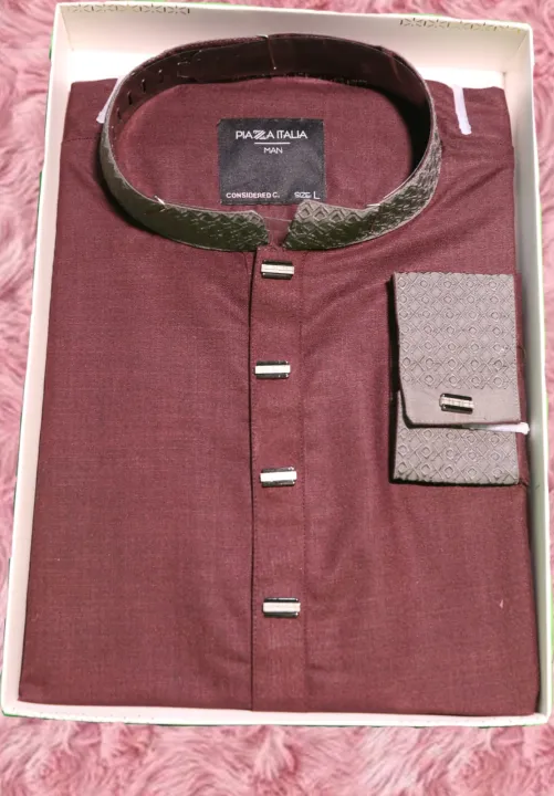 Premium Cotton Panjabi for Men – Elegant Embroidery Design ...